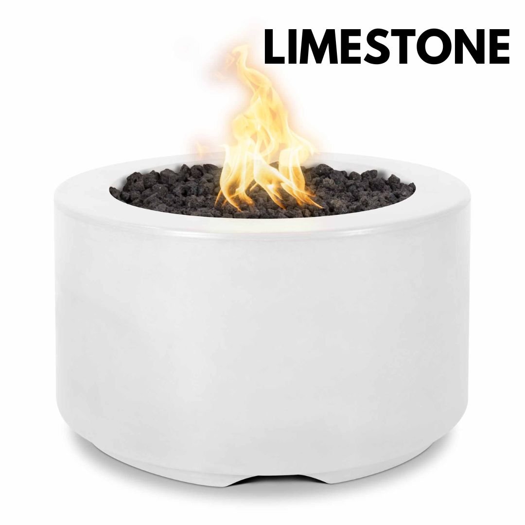 The Outdoor Plus Florence Fire Pit 18" Tall, 32" Round in GFRC Concrete