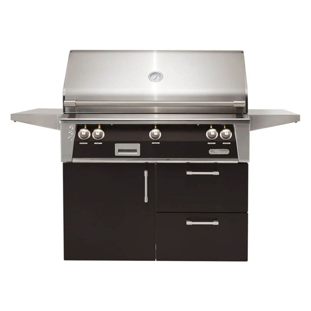 Alfresco ALXE 42-Inch Gas Grill On Deluxe Cart With Sear Zone And Rotisserie - ALXE-42SZCD-LP(NG)