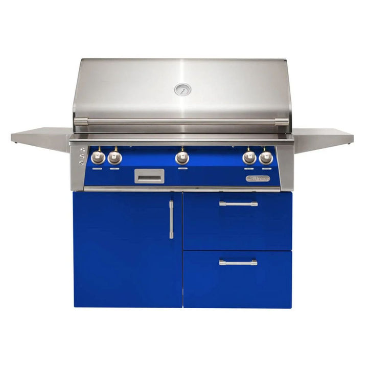 Alfresco ALXE 42-Inch Gas Grill On Deluxe Cart With Sear Zone And Rotisserie - ALXE-42SZCD-LP(NG)