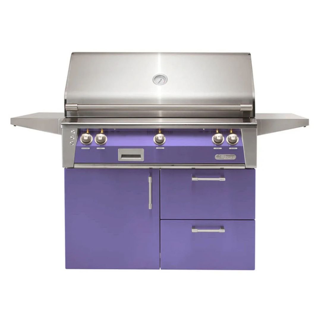 Alfresco ALXE 42-Inch Freestanding Gas Grill On Deluxe Cart With Rotisserie - ALXE-42CD-NG(LP)