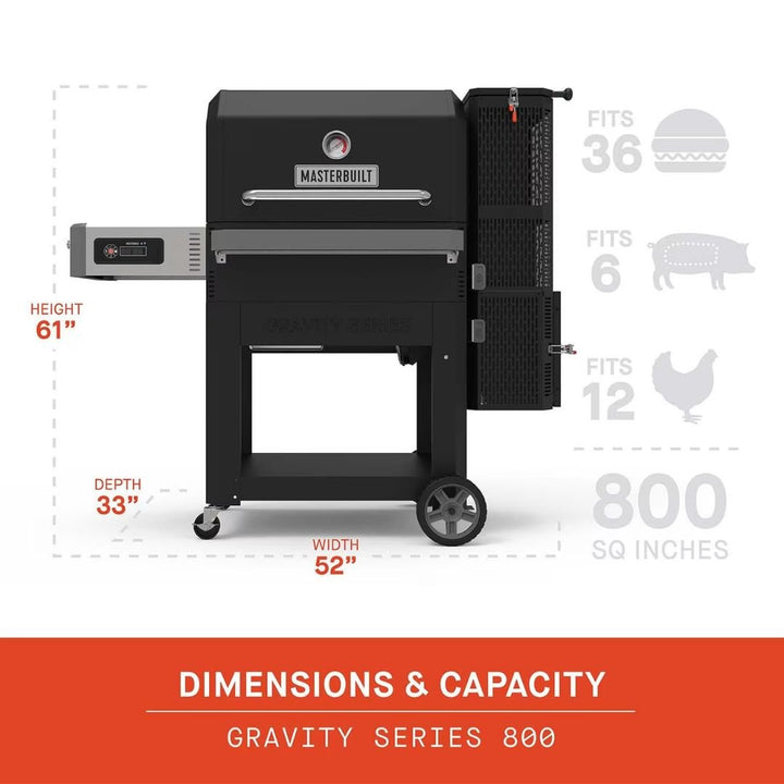 Masterbuilt Gravity Series® 800 Digital Charcoal Griddle + Grill + Smoker - MB20040221