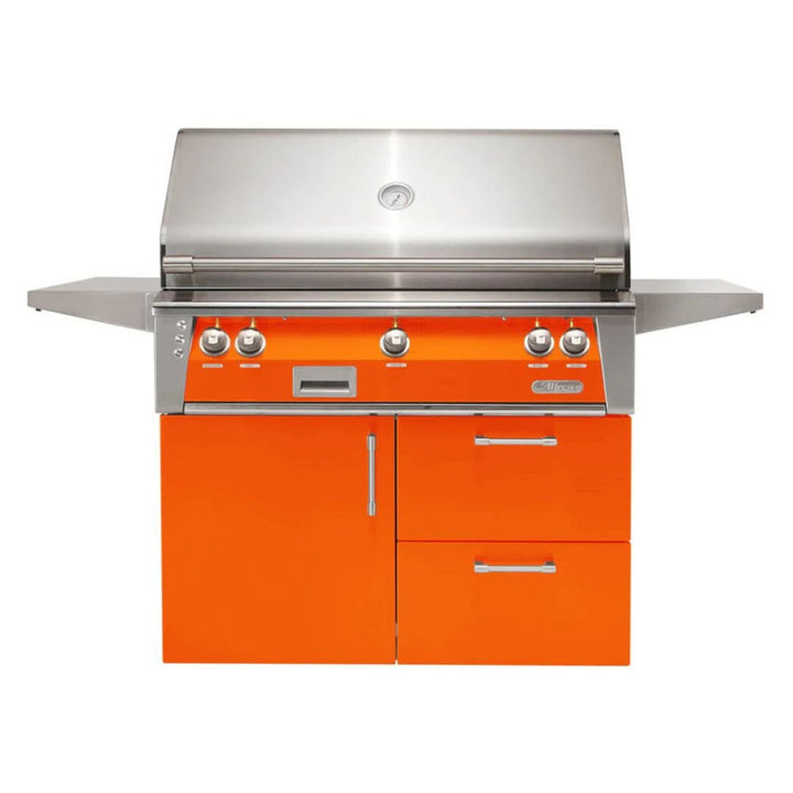 Alfresco ALXE 42-Inch Gas Grill On Deluxe Cart With Sear Zone And Rotisserie - ALXE-42SZCD-LP(NG)