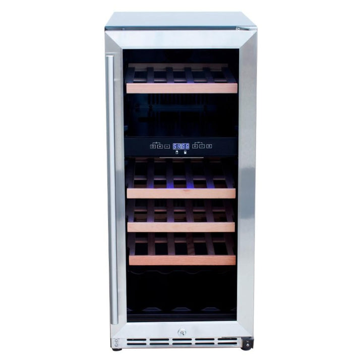 American Made Grills 15-Inch Outdoor Rated Dual Zone Wine Cooler - AMG-RFR-15WD