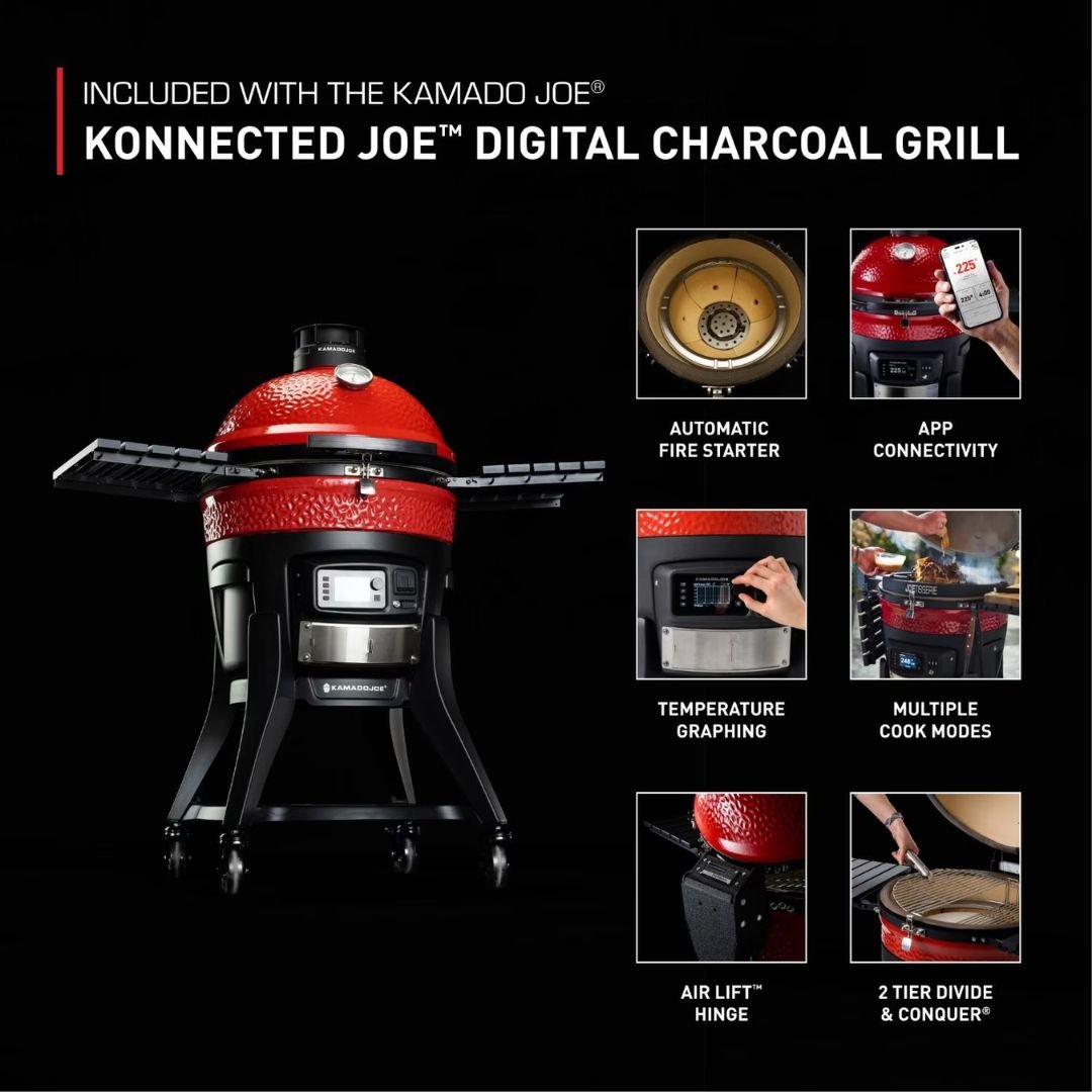 Kamado Joe Konnected Joe Digital Charcoal Grill and Smoker with Auto-Ignition and Temperature Control - KJ15041123