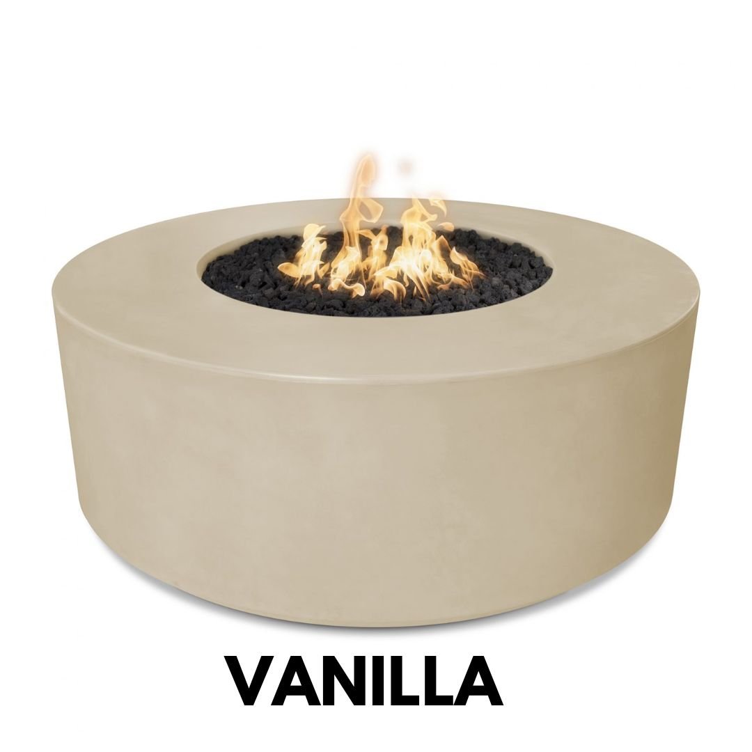 The Outdoor Plus Florence Fire Pit 20" Tall, 46" Round in GFRC Concrete