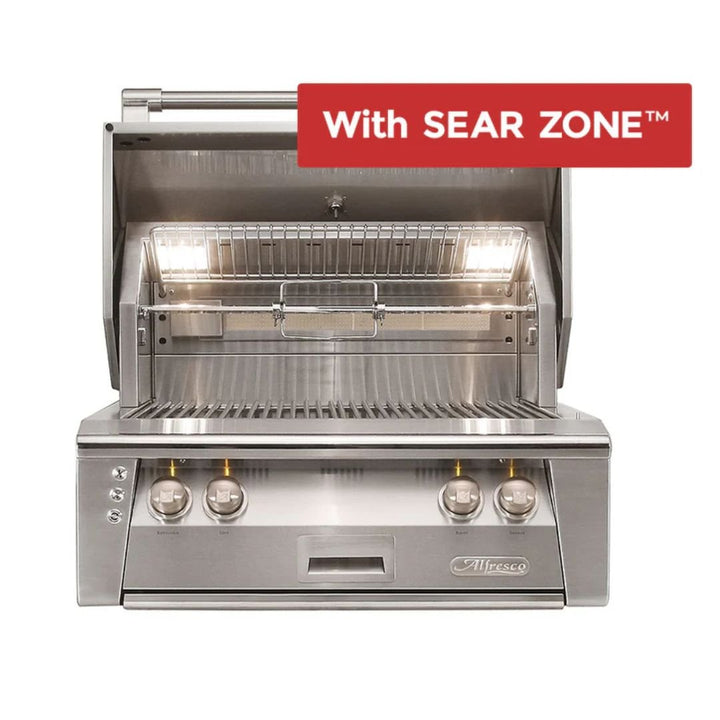 Alfresco 30" Built-In Grill w/ One Burner, Sear Zone, and Rotisserie - ALXE-30SZ-LP(NG)