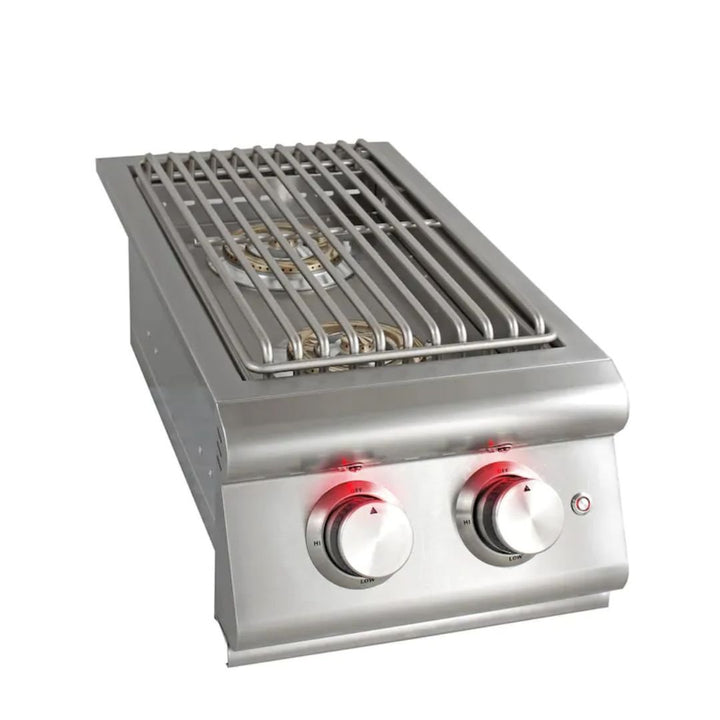 Blaze Premium LTE Built-In Gas Stainless Steel Double Side Burner With Lid - BLZ-SB2LTE