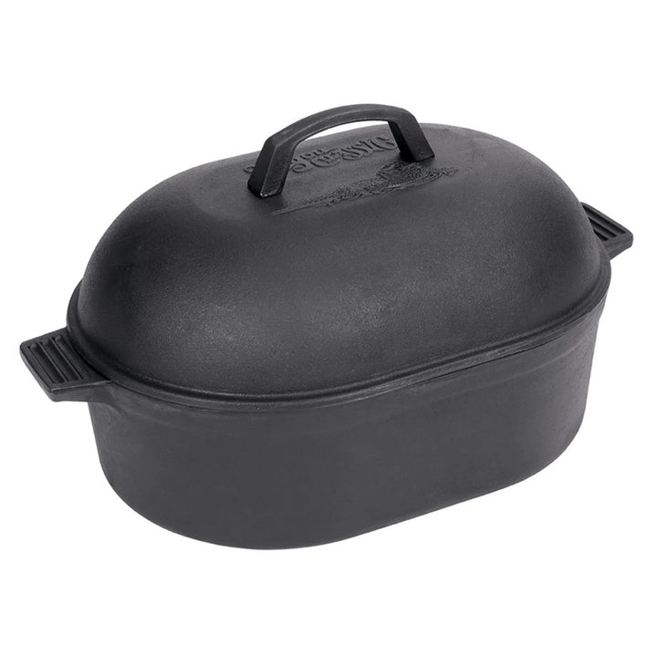 Bayou 12-qt Cast Iron Oval Roaster with Lid