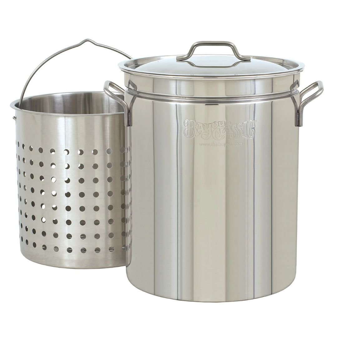 Bayou 44-qt Stainless Stockpot with Lid and Basket