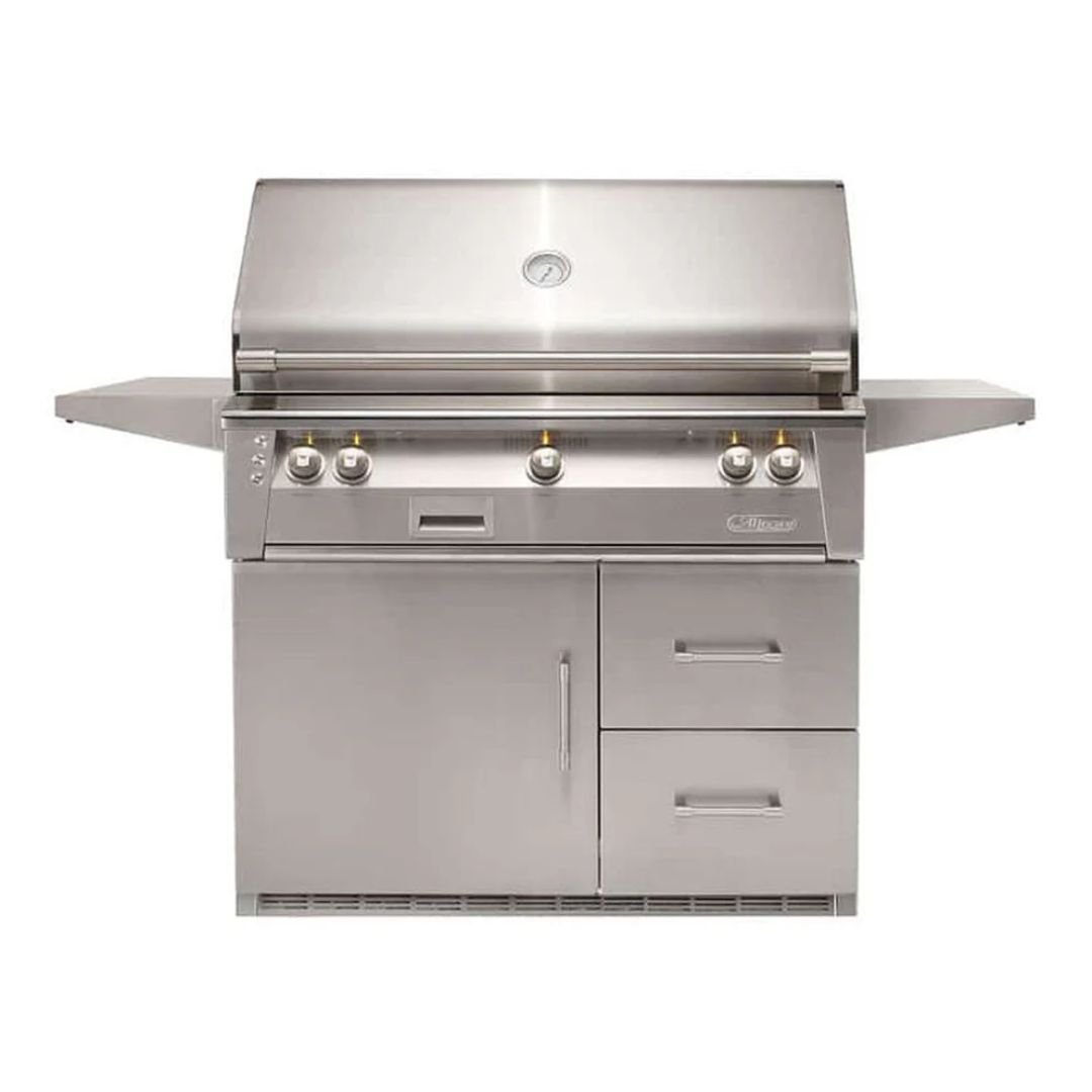 Alfresco ALXE 42-Inch Freestanding Gas Grill On Refrigerated Cart With Rotisserie - ALXE-42RFG-NG(LP)