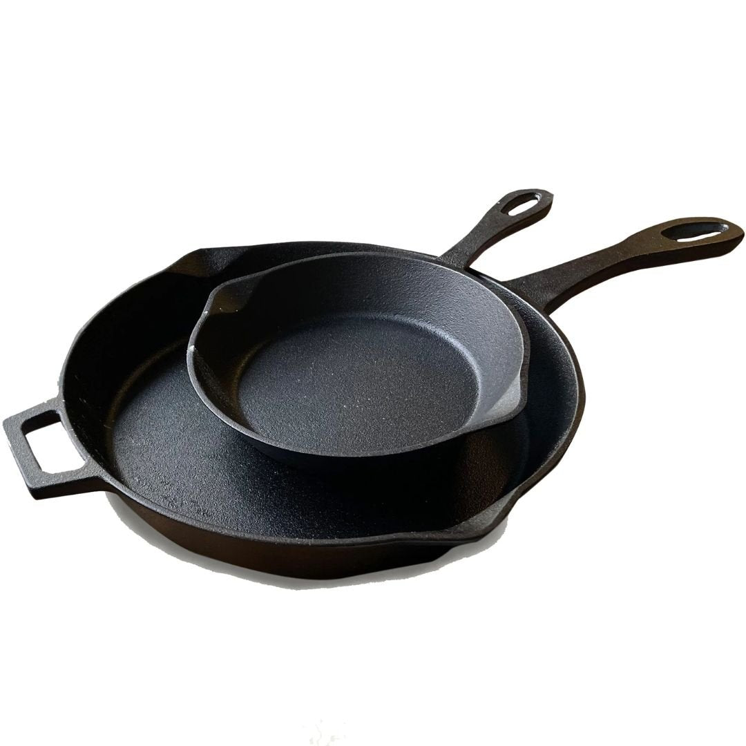 Bayou 8-in and 12-in Cast Iron Skillet Set