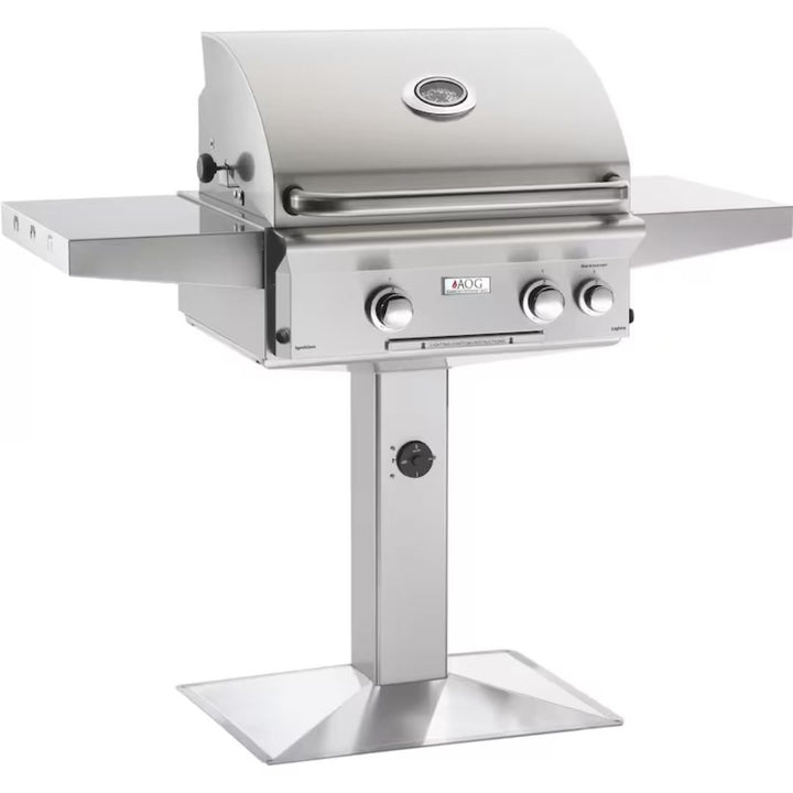 AOG 24NPL Grill, 24" Post Mount Grill w/ Patio Post and Base, Natural Gas