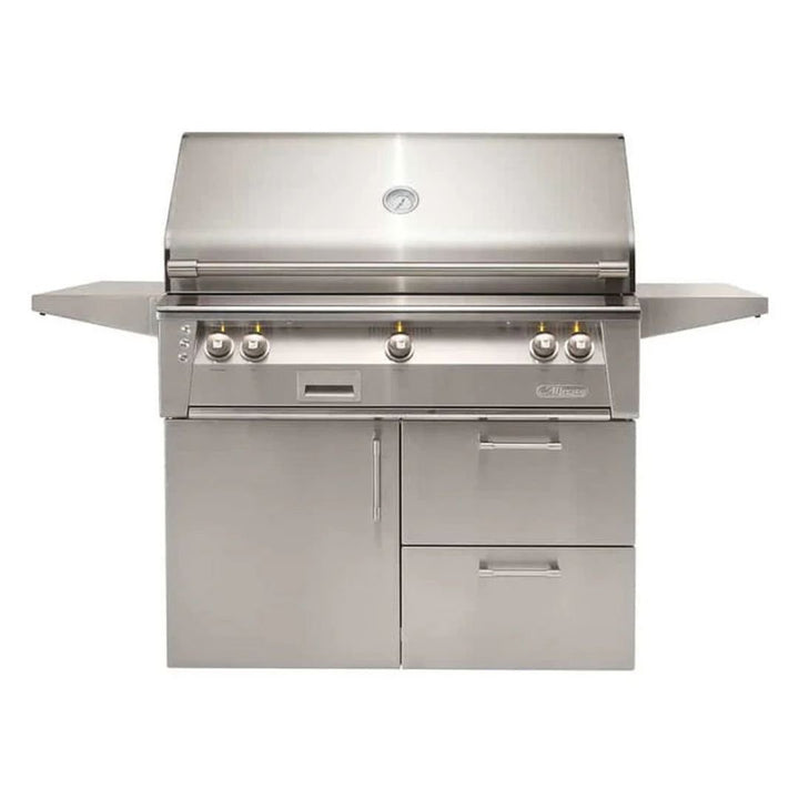 Alfresco ALXE 42-Inch Freestanding Gas Grill On Deluxe Cart With Rotisserie - ALXE-42CD-NG(LP)