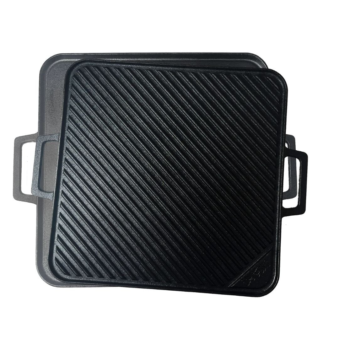 Bayou 14-in Cast Iron Reversible Square Griddle