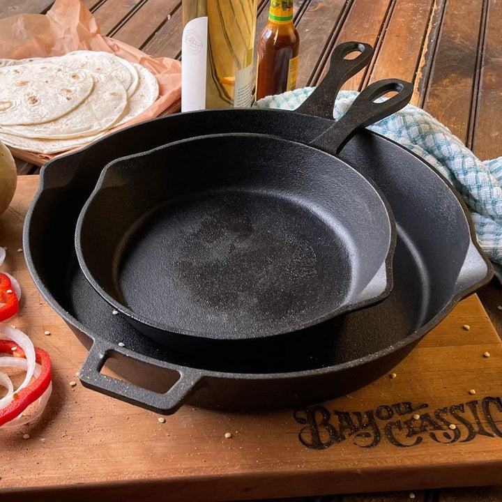 Bayou 10-in and 14-in Cast Iron Skillet Set