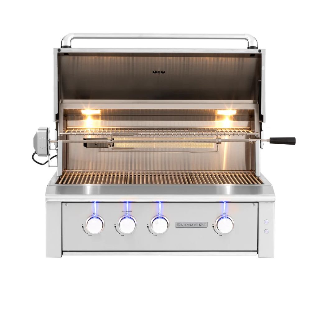 Summerset Alturi 36-Inch 3-Burner Built-In Gas Grill With Stainless Steel Burners & Rotisserie - ALT36T-NG(LP)