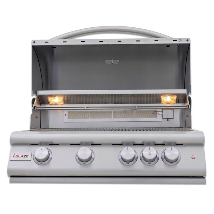 Blaze Premium LTE+ 32-Inch 4-Burner Built-In Gas Grill W/ Rear Infrared Burner & Lift-Assist Hood- BLZ-4LTE3-LP/NG