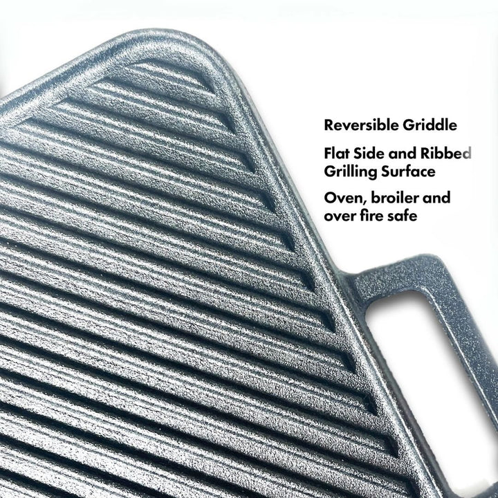 Bayou 14-in Cast Iron Reversible Square Griddle