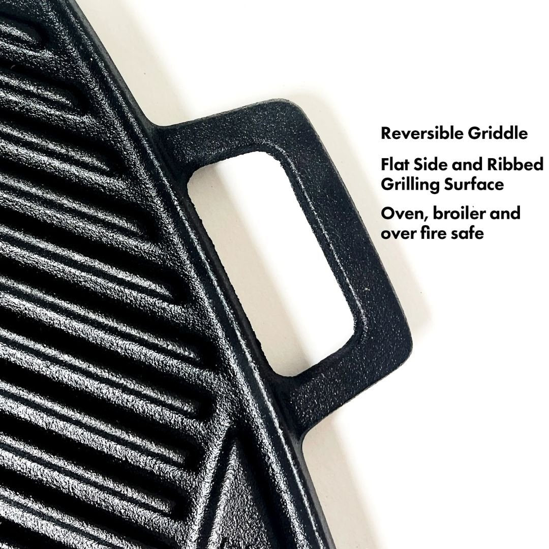 Bayou 18-in Reversible Cast Iron Griddle