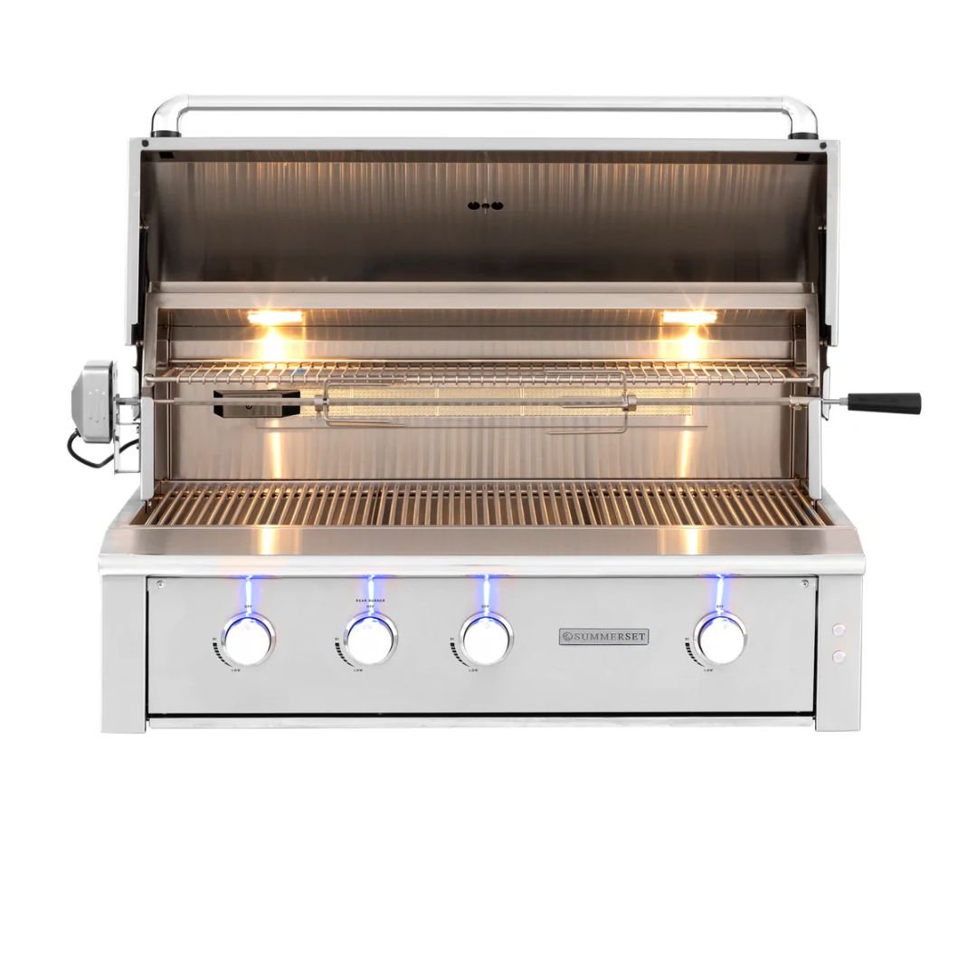 Summerset Alturi 42-Inch 3-Burner Built-In Grill With Stainless Steel Burners & Rotisserie - ALT42T-NG(LP)