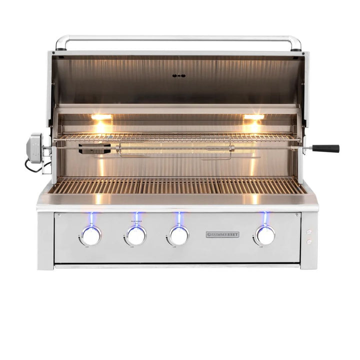 Summerset Alturi 42-Inch 3-Burner Built-In Grill With Stainless Steel Burners & Rotisserie - ALT42T-NG(LP)