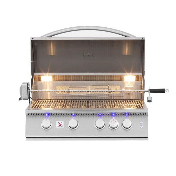 Summerset Sizzler Pro 32-Inch 4-Burner Built-In Gas Grill With Rear Infrared Burner - SIZPRO32-NG(LP)