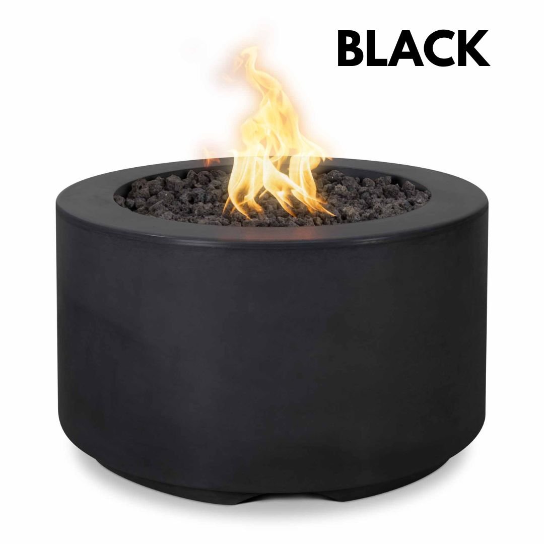 The Outdoor Plus Florence Fire Pit 18" Tall, 32" Round in GFRC Concrete