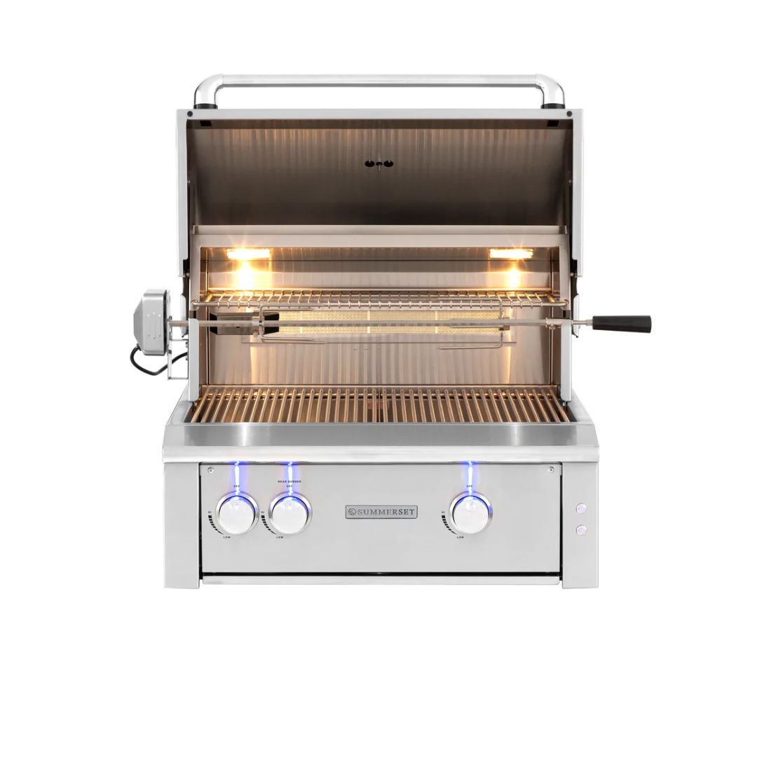 Summerset Alturi 30-Inch 2-Burner Built-In Gas Grill With Stainless Steel Burners & Rotisserie - ALT30T-NG(LP)