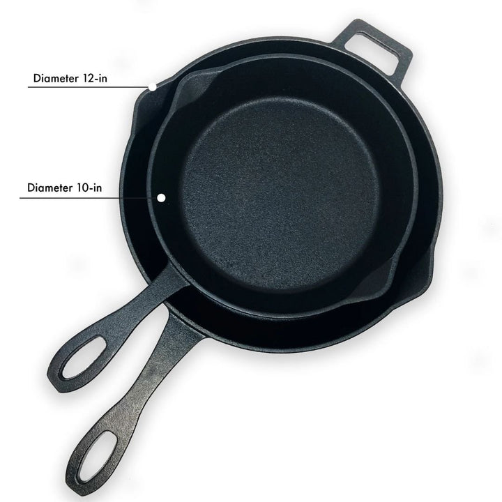 Bayou 10-in and 12-in Cast Iron Skillet Set