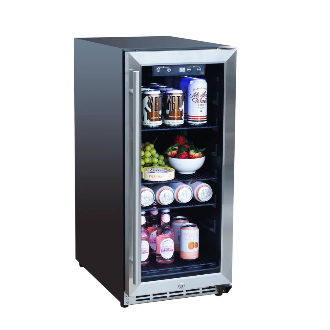 Summerset 15" 3.2C Outdoor Rated Fridge with Glass Door