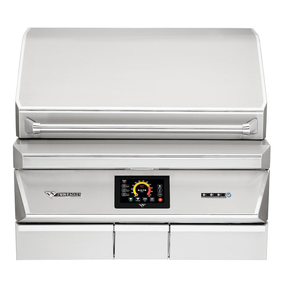 Twin Eagles 36-Inch Wifi-Controlled Built-in Pellet Grill and Smoker (Optional Rotisserie) - TEPG36