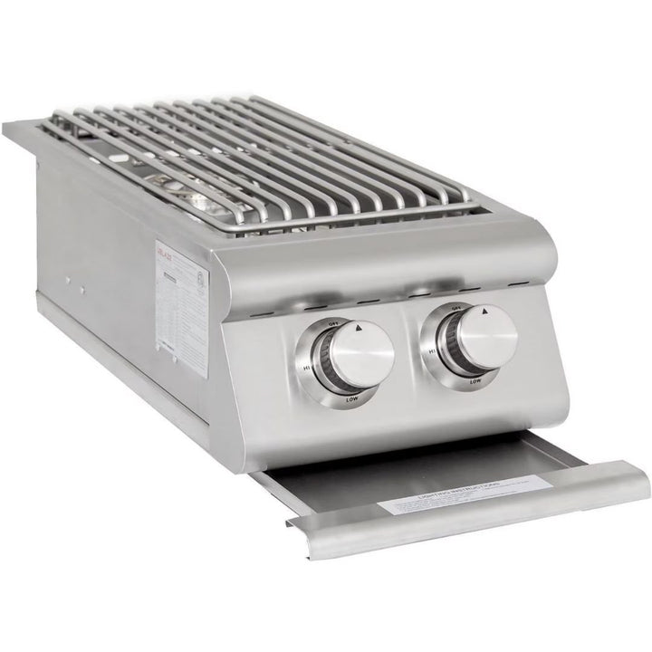 Blaze Premium LTE Built-In Gas Stainless Steel Double Side Burner With Lid - BLZ-SB2LTE