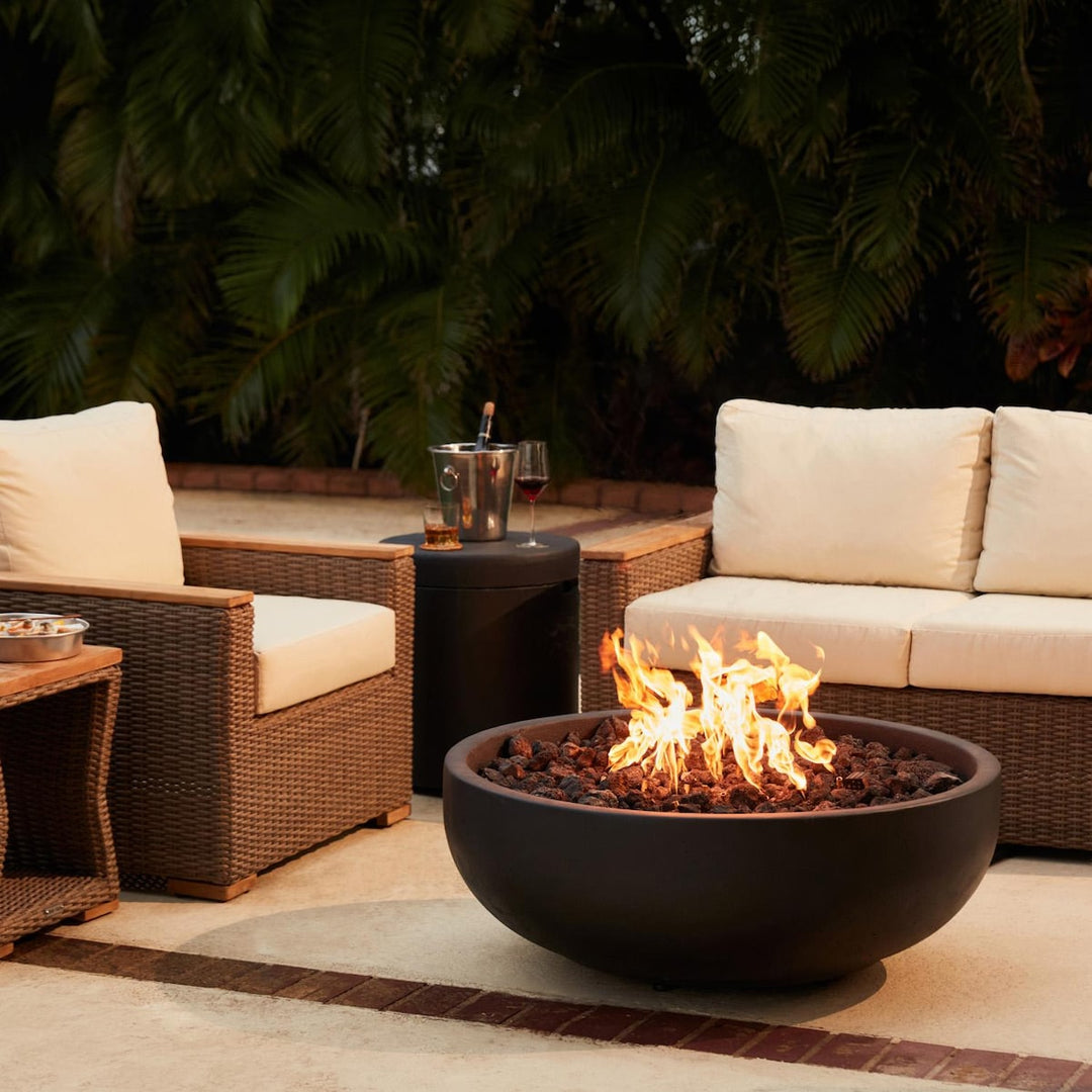 Blaze 38-Inch Round Concrete Fire Bowl in Phantom