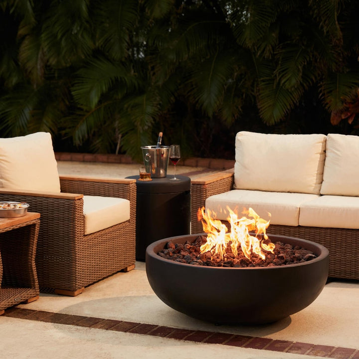 Blaze 38-Inch Round Concrete Fire Bowl in Phantom