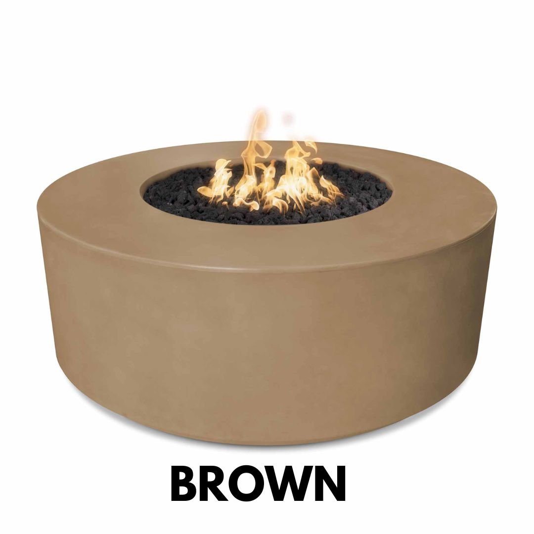 The Outdoor Plus Florence Fire Pit 20" Tall, 72" Round in GFRC Concrete