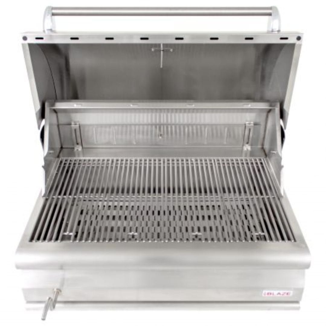 Blaze 32-Inch Built-In Stainless Steel Charcoal Grill With Adjustable Charcoal Tray - BLZ-4-CHAR