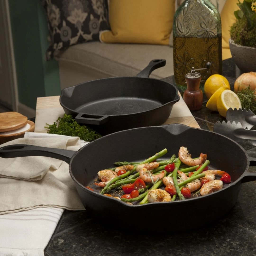 Bayou 12-in and 14-in Cast Iron Skillet Set