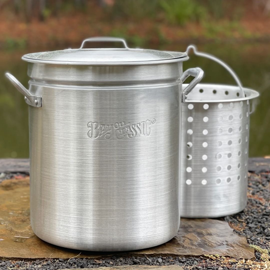 Bayou 60-qt Aluminum Stockpot with Basket ~ a handcrafted classic