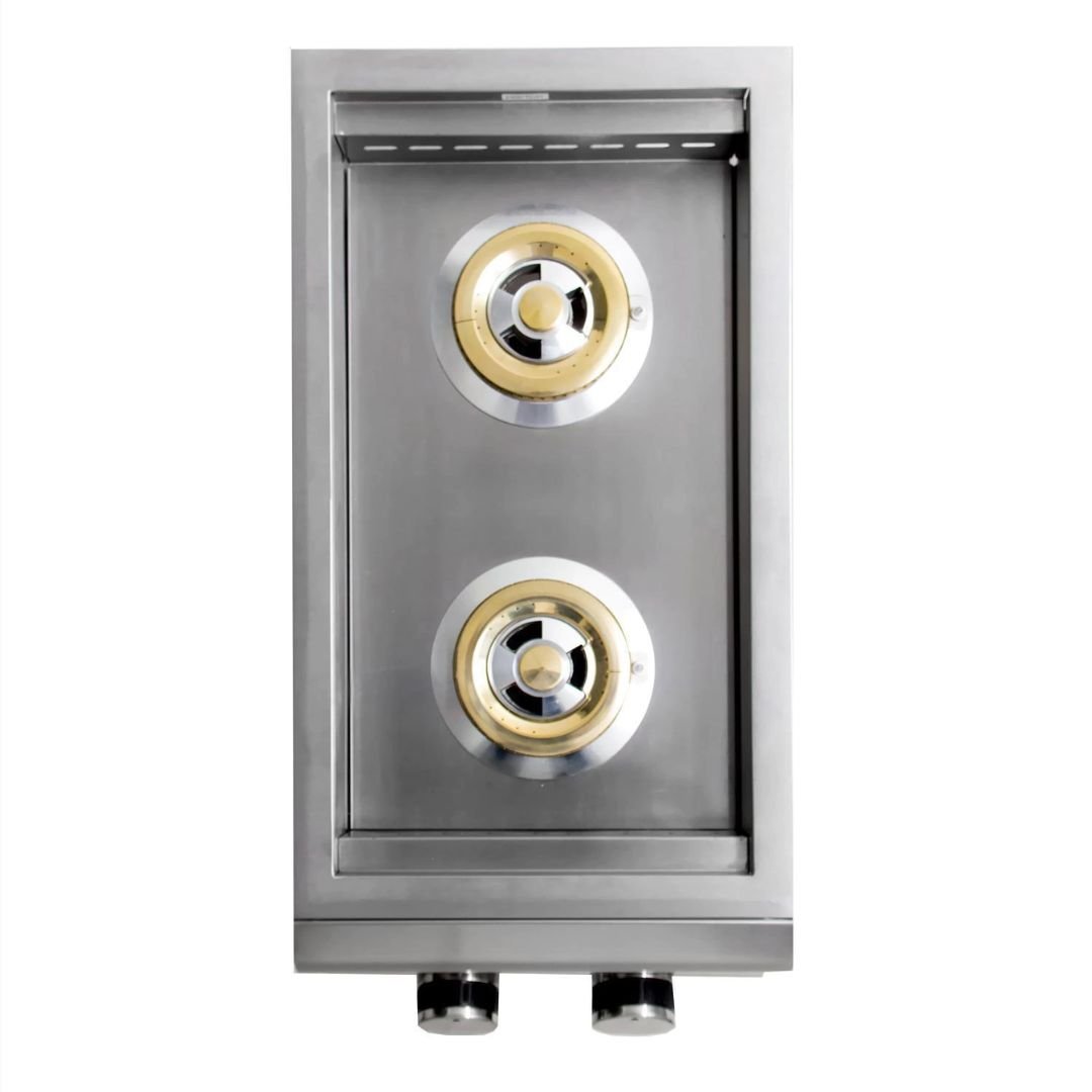 Blaze Premium LTE Built-In Gas Stainless Steel Double Side Burner With Lid - BLZ-SB2LTE