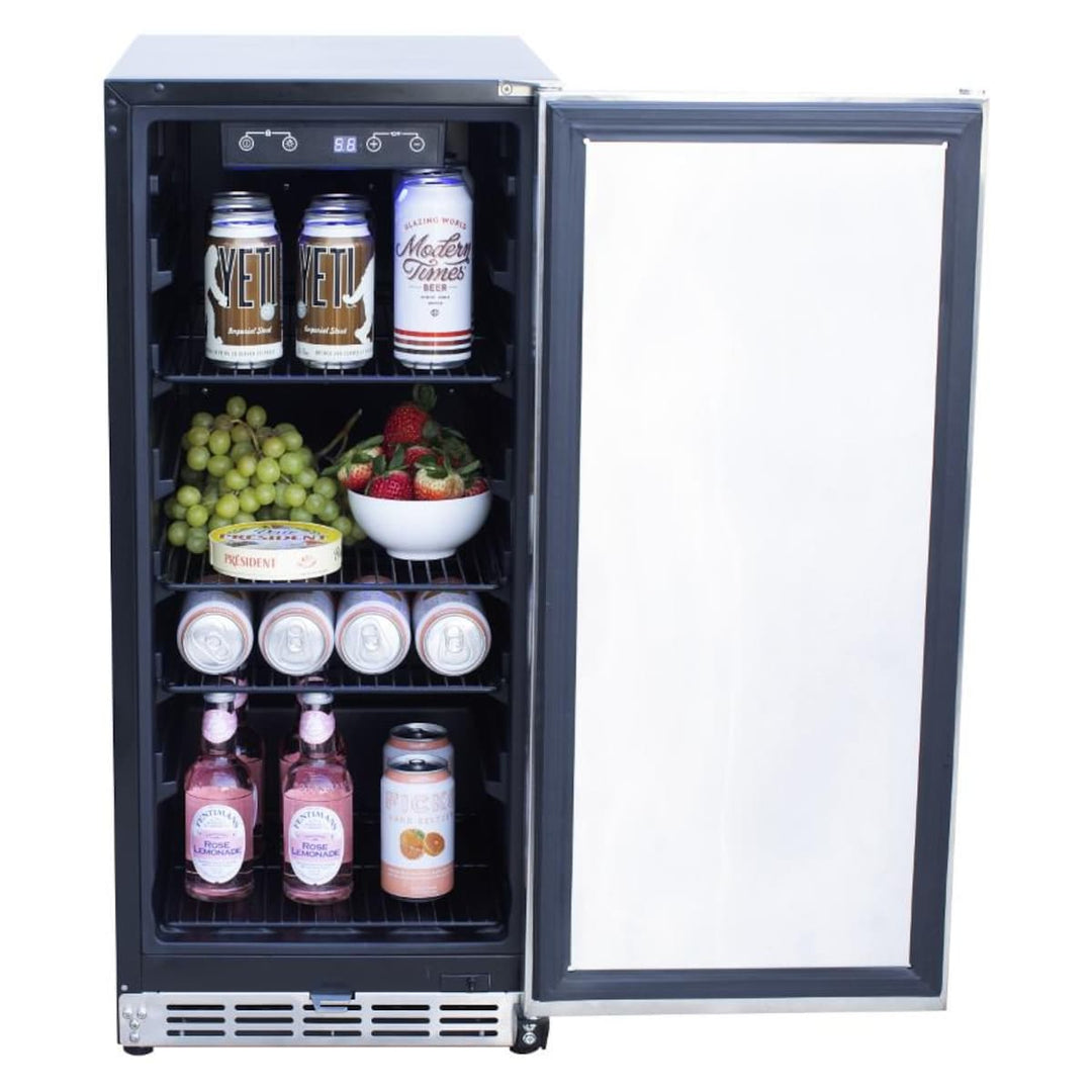 American Made Grills 15-Inch Outdoor Rated Fridge w/ Stainless Door - AMG-RFR-15S