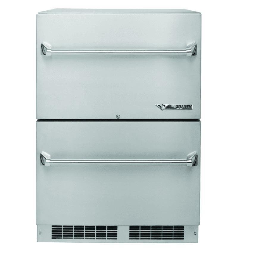 Twin Eagles 24-Inch Outdoor Rated Double Drawer Refrigerator - TE24D