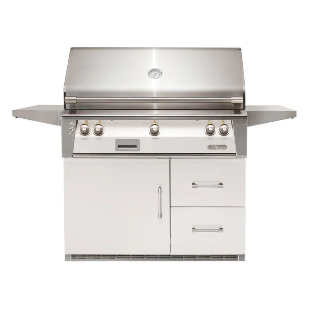 Alfresco ALXE 42-Inch Freestanding Gas Grill On Refrigerated Cart With Sear Zone And Rotisserie - ALXE-42SZRFG-NG(LP)