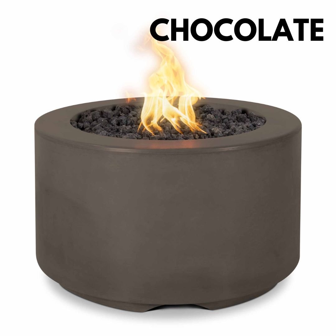 The Outdoor Plus Florence Fire Pit 18" Tall, 32" Round in GFRC Concrete