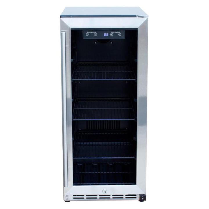 American Made Grills 15-Inch Outdoor Rated Fridge w/ Glass Door - AMG-RFR-15G