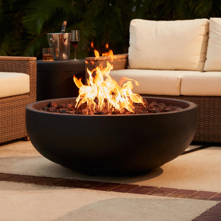 Blaze 38-Inch Round Concrete Fire Bowl in Phantom