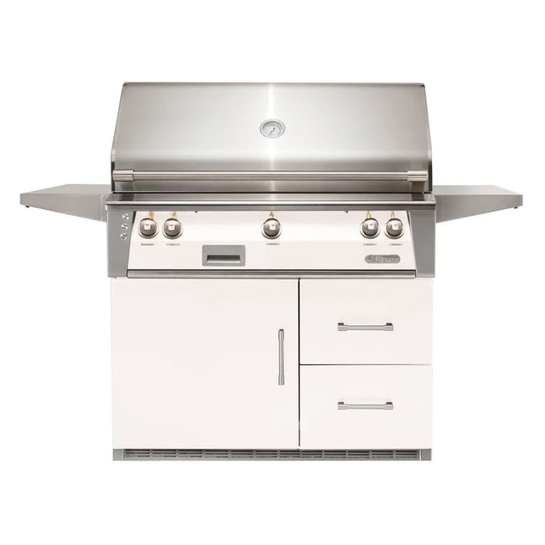 Alfresco ALXE 42-Inch Freestanding Gas Grill On Refrigerated Cart With Rotisserie - ALXE-42RFG-NG(LP)