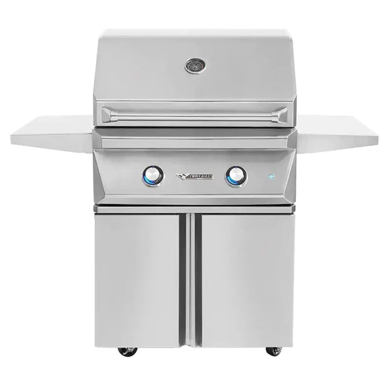 Twin Eagles 30-Inch 2-Burner Gas Grill On Standard Cart - tebq30g-cn+tegb30-b