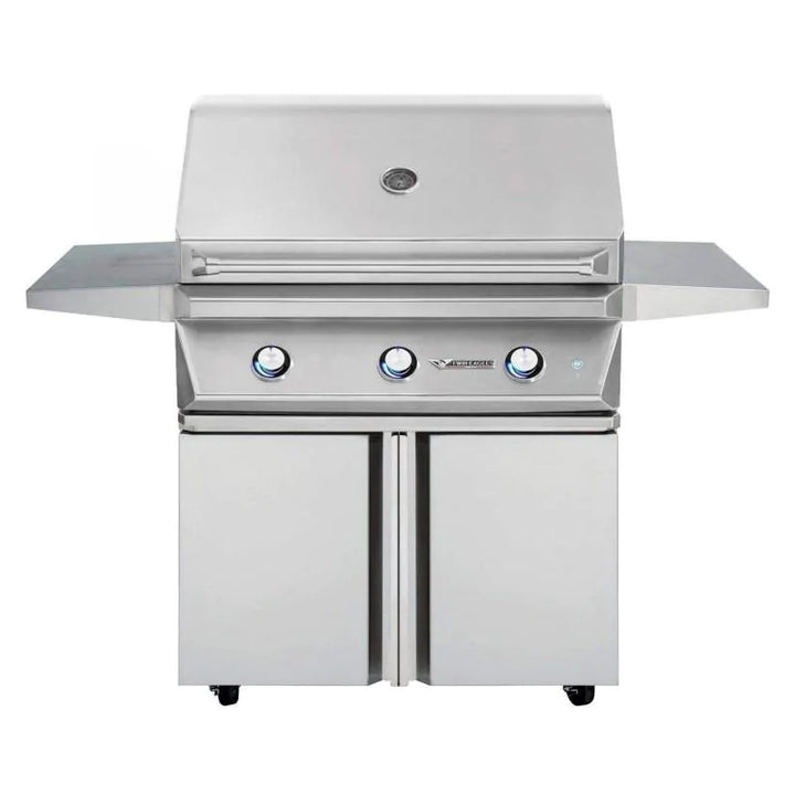 Twin Eagles 36-Inch 3-Burner Natural Gas Grill On Standard Cart - tebq36g-cn+tegb36-b