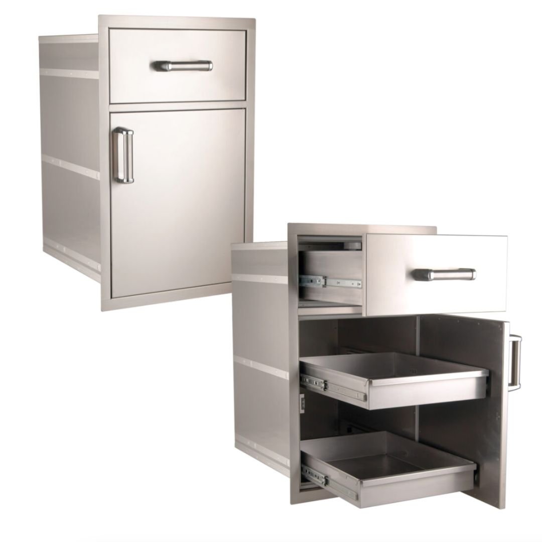 Fire Magic Premium Flush 20-Inch Pantry / Access Drawer Combo - 54020S