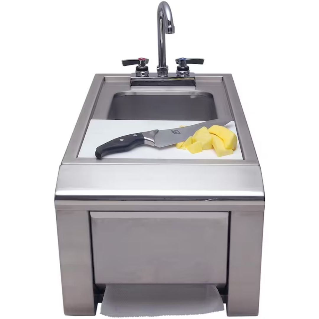 Alfresco 14-Inch Outdoor Rated Prep And Wash Sink With Towel Dispenser - ASK-T